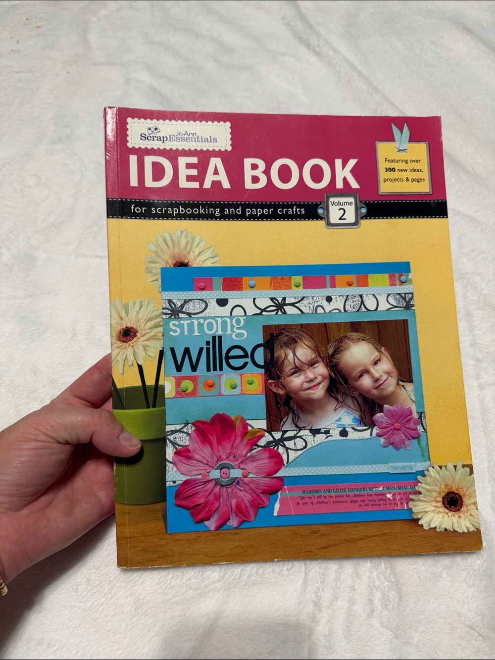 JoAnn Scrap Essentials IDEA BOOK Volume 2 - Pink & Yellow Cover
